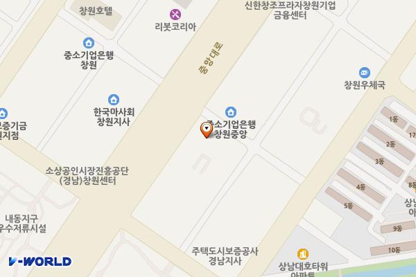 하나은행 창원지점 급속충전소 위치 지도 — 경상남도 창원시 성산구 중앙대로 38