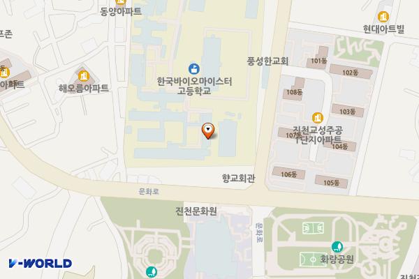진천 한국바이오마이스터고 위치 지도 — 충청북도 진천군 진천읍 남산4길 13