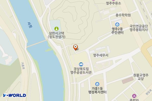 구도립도서관 인근 공영주차장 위치 지도 — 경상북도 영주시 가흥동 26-9