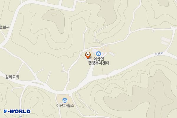 이산면사무소 인근 공영주차장 위치 지도 — 경상북도 영주시 이산면 원리 446-1