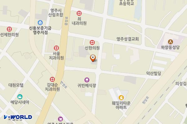 하망동 제5공영 주차장 위치 지도 — 경상북도 영주시 하망동 328-11(팡팡가요주점 뒤편)