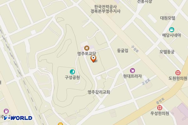 영주동거점주차장 위치 지도 — 경상북도 영주시 영주동 412-1