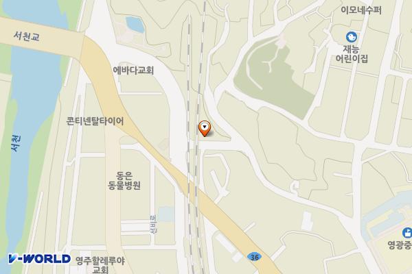 영주동 공영주차장(영주동 543-6↔서울우유대리점↔KT&G 영주지점) 위치 지도 — 경상북도 영주시 영주동 543-6