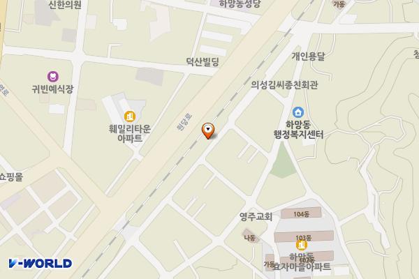 하망동 공영주차장(하망동주민센터앞철로변) 위치 지도 — 경상북도 영주시 하망동 554