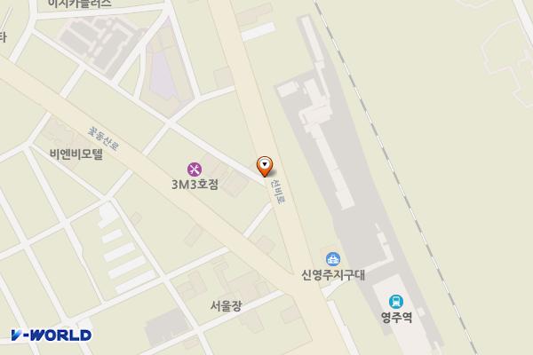 시청로 노상주차장(시청↔영주역) 위치 지도 — 경상북도 영주시 휴천동 330