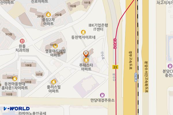 용인 동천역루체스타 2 위치 지도 — 경기도 용인시 수지구 신수로783번길 12-1