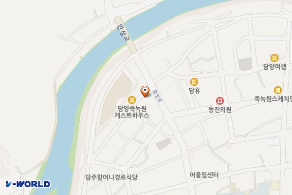 담양시장 인근 공영주차장 위치 지도 — 전남광주통합특별시 담양군 담양읍 담주4길 24-72
