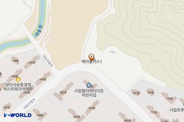 양산 메타폴리스3 충전소 위치 지도 — 경상남도 양산시 동면 내송큰들로 112
