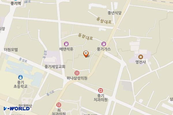 풍기읍 서부리 공영주차장 위치 지도 — 경상북도 영주시 풍기읍 서부리 106-2