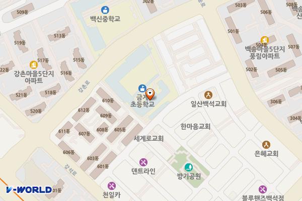 일산 금계초등학교 급속충전소 위치 지도 — 경기도 고양시 일산동구 강촌로 90