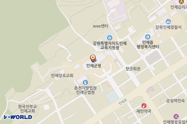원통전통시장타워주차장 급속충전소(조달청) 위치 지도 — 강원특별자치도 인제군 북면 원통로184번길 8