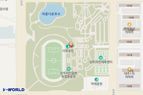 광주서구청 급속충전소 위치 지도 — 전남광주통합특별시 서구 상무공원로 101