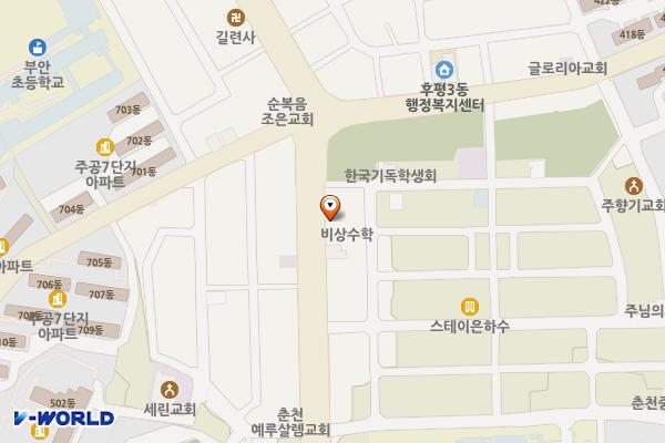 춘천 은하수거리공영주차장 위치 지도 — 강원특별자치도 춘천시 후석로 308
