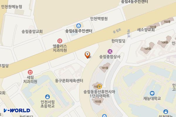 인천동구청 급속충전소(조달청) 위치 지도 — 인천광역시 제물포구 새천년로 93