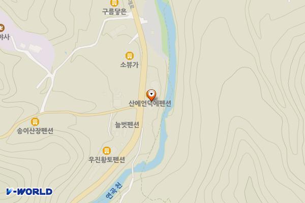 강릉 산에언덕에 위치 지도 — 강원특별자치도 강릉시 연곡면 진고개로 1016