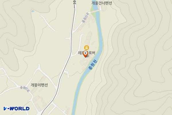 양평 솔지에로펜션 위치 지도 — 경기도 양평군 용문면 중원산로 546-6