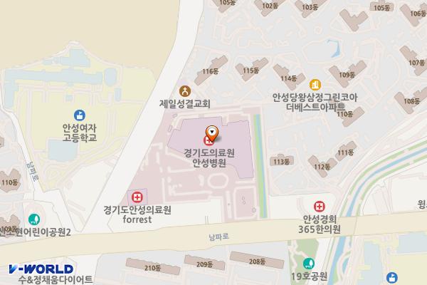 안성 경기도의료원안성병원 급속충전소 위치 지도 — 경기도 안성시 남파로 95