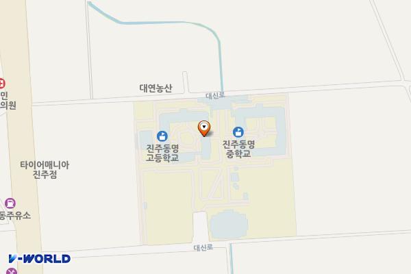 진주 동명고등학교 위치 지도 — 경상남도 진주시 대신로 454-25