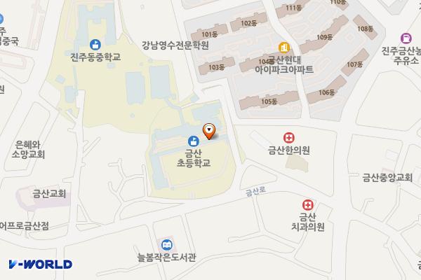 진주 금산초등학교 위치 지도 — 경상남도 진주시 금산면 금산로 75
