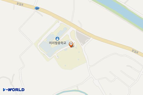 밀양 미리벌중학교 위치 지도 — 경상남도 밀양시 청도면 창밀로 2232