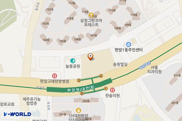 대전 판암역르네블루오피스텔 급속충전소 위치 지도 — 대전광역시 동구 판암동 864