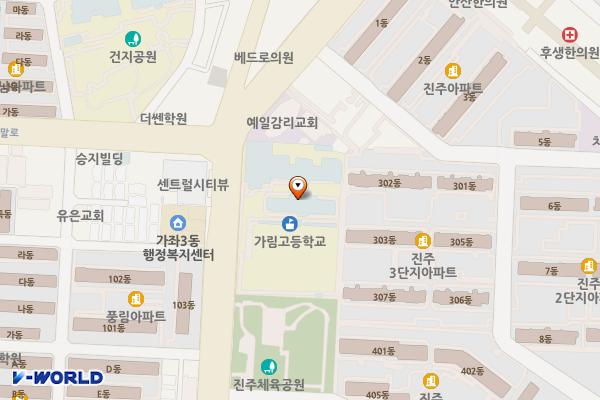 인천 가림고등학교 위치 지도 — 인천광역시 서해구 원적로 58 (가좌동, 가림고등학교)
