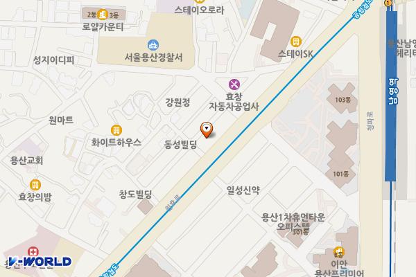 서울 용산투웨니퍼스트99오피스텔 위치 지도 — 서울특별시 용산구 원효로 249