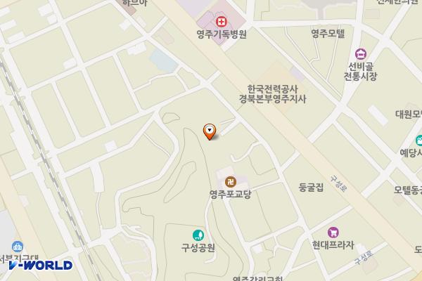중앙로 노상주차장(영주동298-22앞-흥법사포교당뒤편) 위치 지도 — 경상북도 영주시 영주동298-22