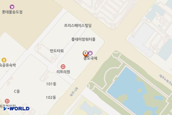 인천 송도토비스 위치 지도 — 인천광역시 연수구 하모니로226번길 15