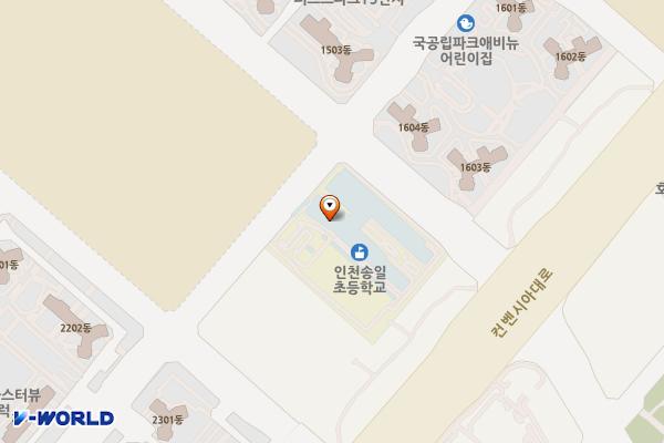 인천 송일초등학교 위치 지도 — 인천광역시 연수구 컨벤시아대로252번길 15