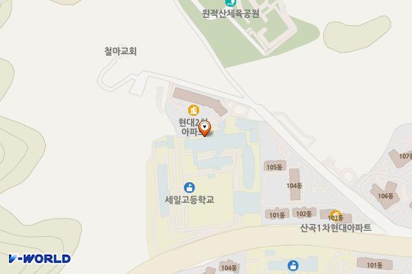 인천 세일고등학교 위치 지도 — 인천광역시 부평구 원적로 245 (산곡동, 세일고등학교)