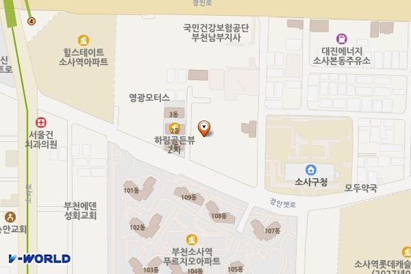 부천 순영엠타워 위치 지도 — 경기 부천시 경인옛로55번길 8 (소사본동, 순영엠타워)