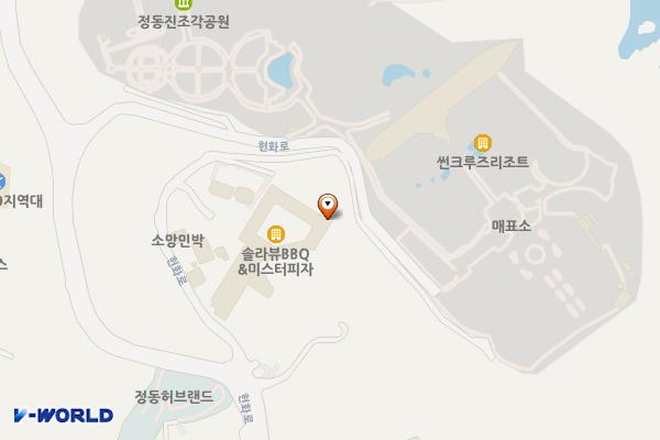 강릉 솔라뷰호텔(NEWK) 위치 지도 — 강원특별자치도 강릉시 강동면 헌화로 920-16