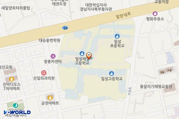 밀양 밀성초등학교 위치 지도 — 경상남도 밀양시 석정로 139