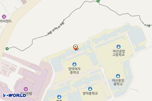 창원 양덕여자중학교 위치 지도 — 경상남도 창원시 마산회원구 학교단지로 21