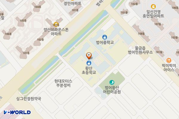 양산 황산초등학교 위치 지도 — 경상남도 양산시 물금읍 화합5길 12