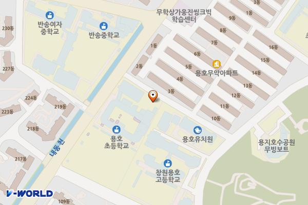 창원 용호초등학교 위치 지도 — 경상남도 창원시 성산구 용지로169번길 76