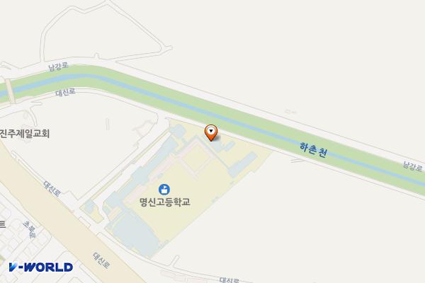 진주 명신고등학교 위치 지도 — 경상남도 진주시 대신로 614
