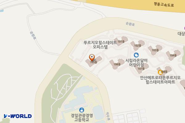 안산메트로타운푸르지오힐스테이트오피스텔2 위치 지도 — 경기도 안산시 단원구 석수로 138