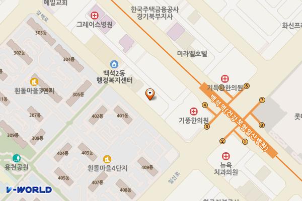 주식회사지구스페이스일산지점 위치 지도 — 경기도 고양시 일산동구 장백로 60