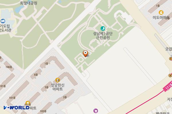 성남 희망대근린(단대오거리역 공원) 급속50 위치 지도 — 경기도 성남시 수정구 희망로 475