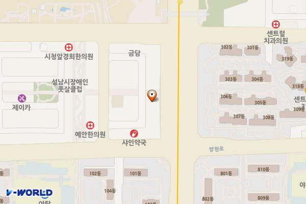 스카이프라자/(주)비건자산관리 위치 지도 — 경기도 성남시 중원구 성남대로 985