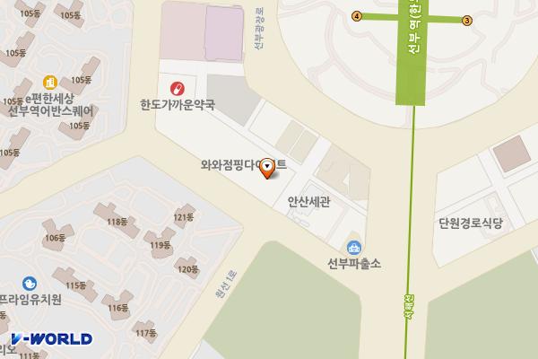 안산 선부프라자 위치 지도 — 경기도 안산시 단원구 선부광장1로 162