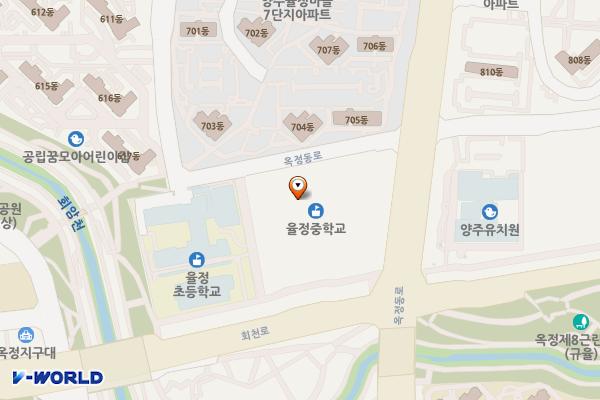 율정중학교 완속충전소 위치 지도 — 경기도 양주시 옥정동로 245-7 (옥정동, 율정중학교)
