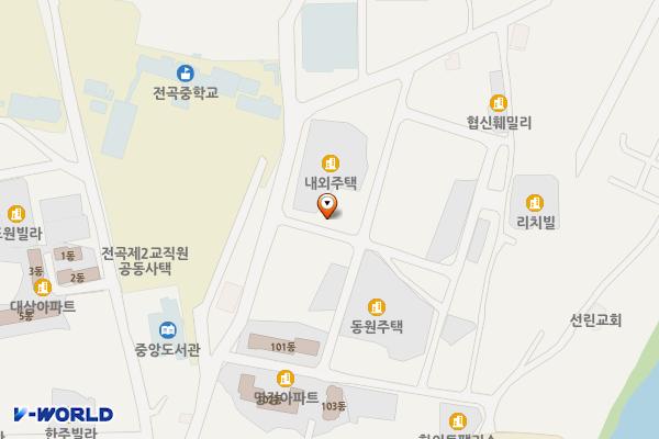 연천군 전곡3리 공영주차장(연천군청)N 위치 지도 — 경기도 연천군 전곡읍 전은길 34-7