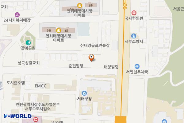 인천서구청 경서주차장 급속충전소 위치 지도 — 인천광역시 서해구 탁옥로51번길 26