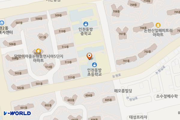인천 동방초등학교 위치 지도 — 인천광역시 남동구 논현역로 31 (논현동, 동방초등학교)