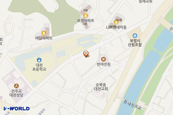 대천2통 공영주차장 위치 지도 — 충청남도 보령시 대천로 76