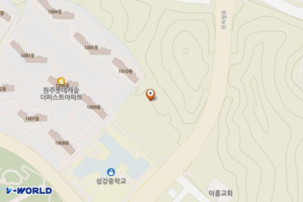 원주 섬강고등학교 위치 지도 — 강원특별자치도 원주시 지정면 신지정로 124 (가곡리, 섬강고등학교)