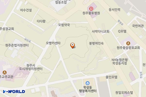 학성동 도시재생커뮤니티공간 위치 지도 — 강원특별자치도 원주시 역전시장길 12
